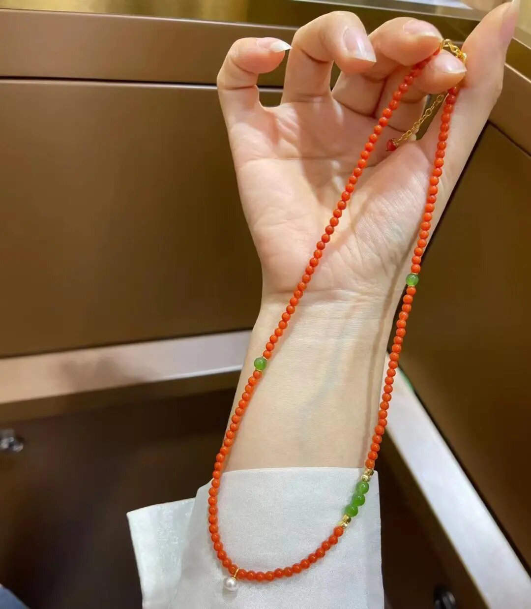 南红小米珠双层项链(南红米珠的功效与作用)