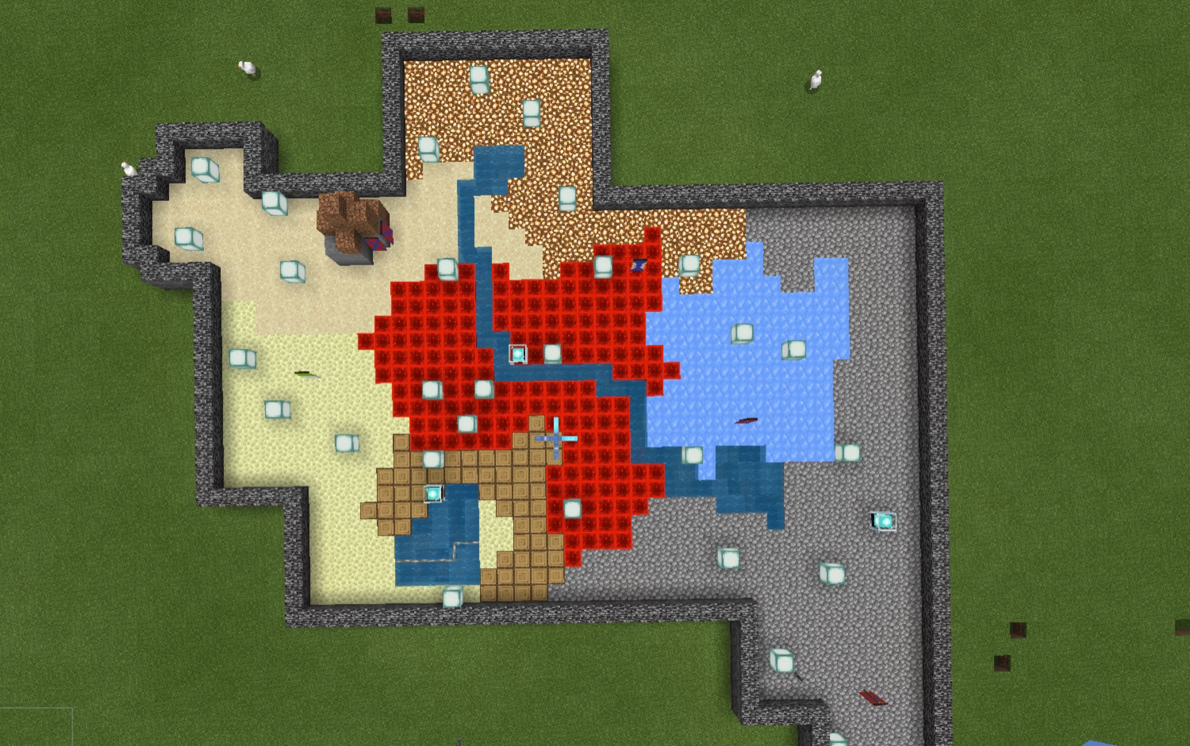 方块世界大战破解版(mc方块哥和大傻春视频大战巨型海怪)